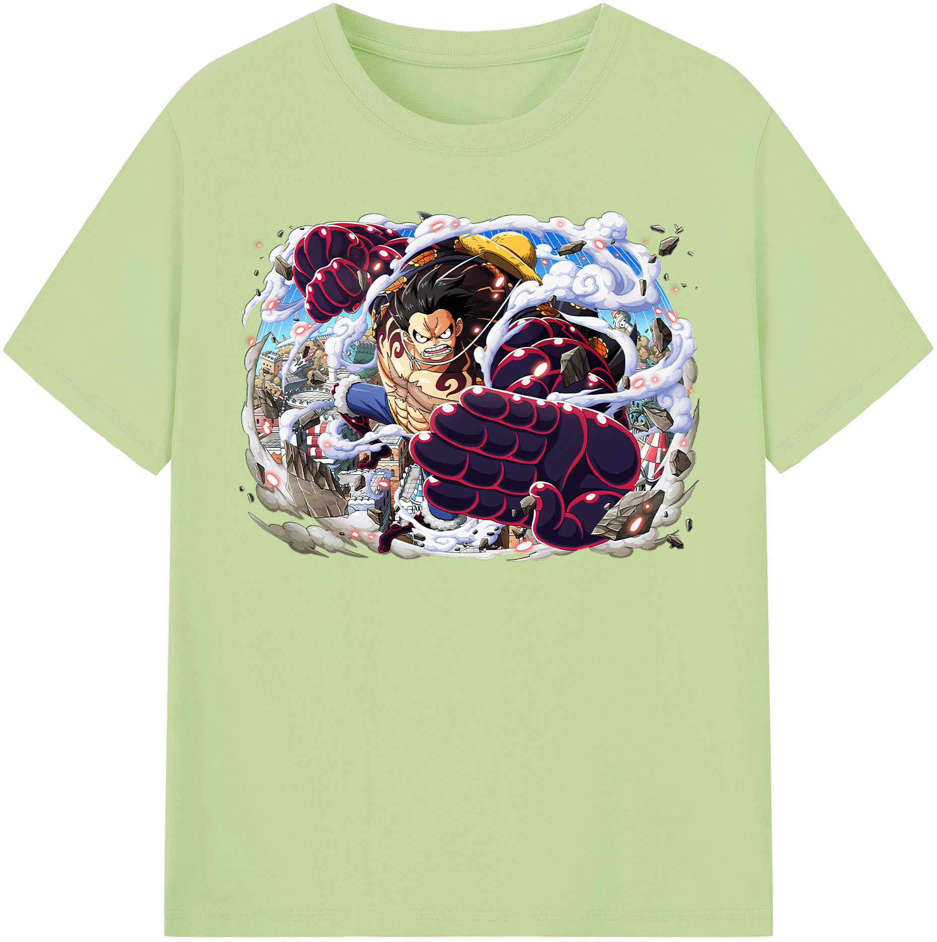 ワンピース モンキー・D・ルフィ ONE PIECE Monkey D. Luffy 綿100％半袖Tシャツ（フロントプリント）